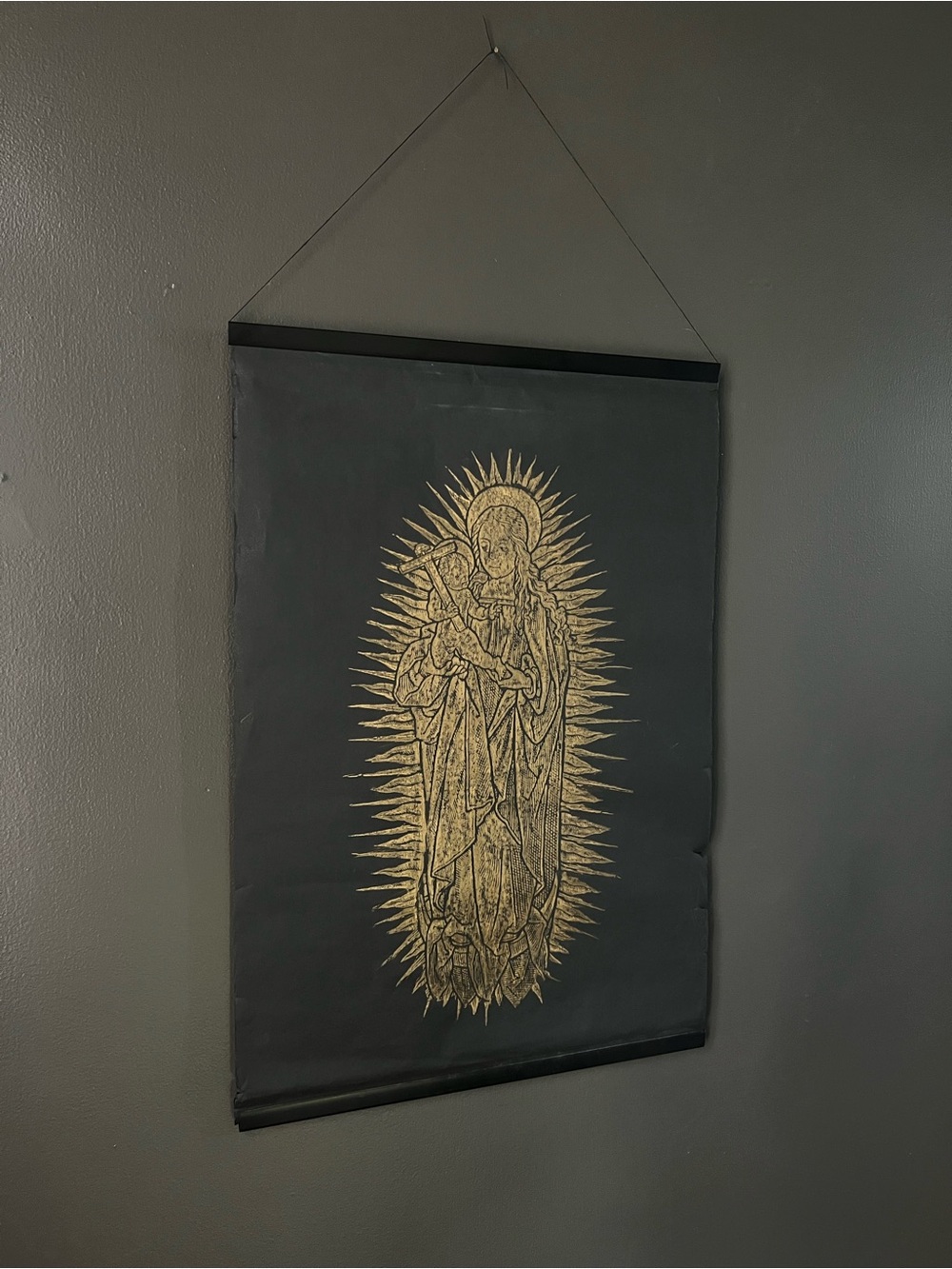 Vintage Brass Rubbing Wall Hanging
